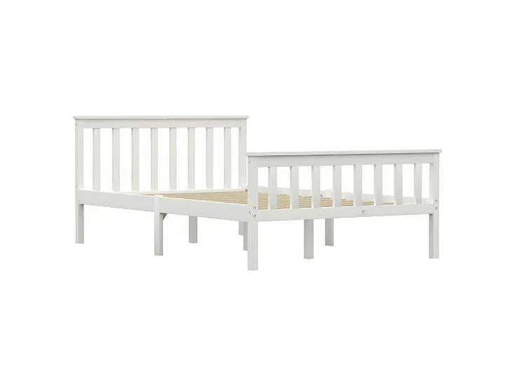 Bedframe massief grenenhout wit 140x200 cm