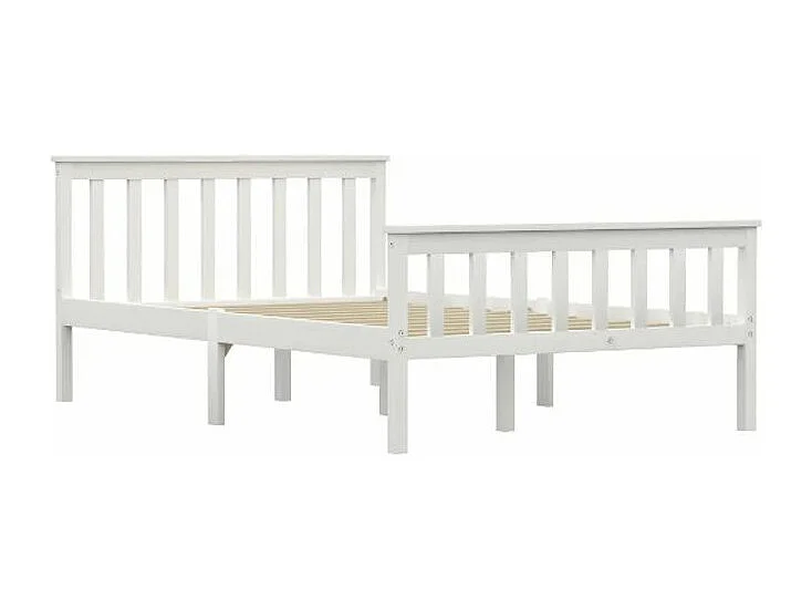 Bedframe massief grenenhout wit 140x200 cm