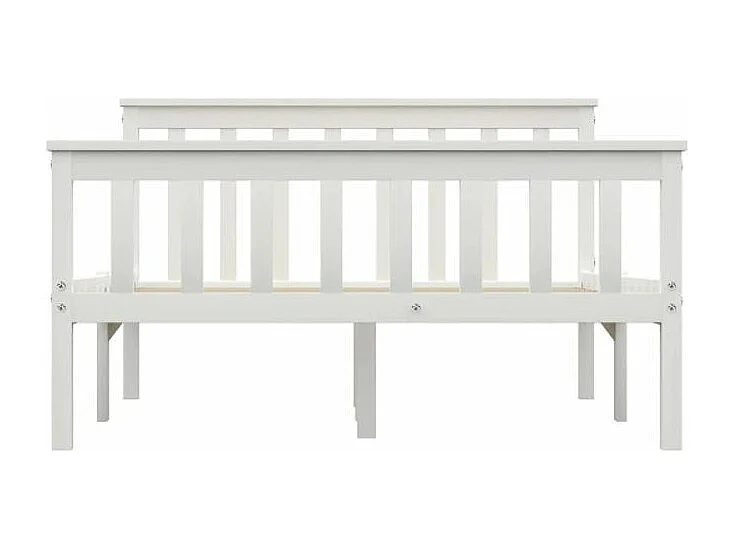 Bedframe massief grenenhout wit 140x200 cm