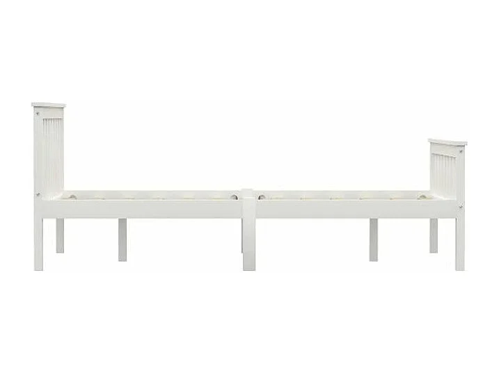 Bedframe massief grenenhout wit 140x200 cm