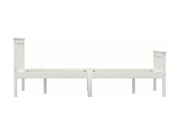 Lit adulte pin massif blanc Karibou 140x200