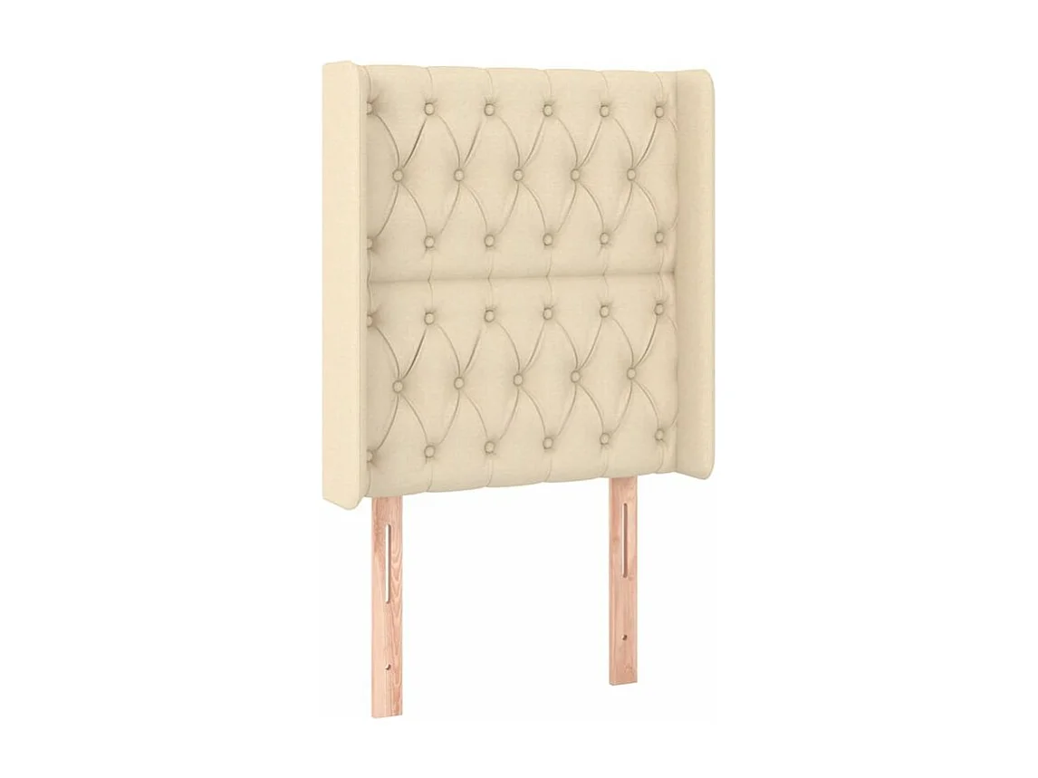 Sommier à lattes de lit matelas et LED Crème 80x200 Tissu