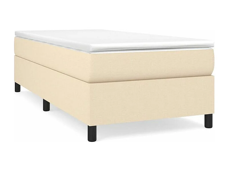 Sommier à lattes de lit avec matelas Crème 90x200 Tissu