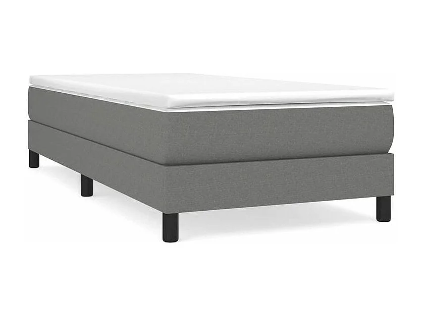 Sommier à lattes de lit avec matelas Gris foncé 90x200 Tissu