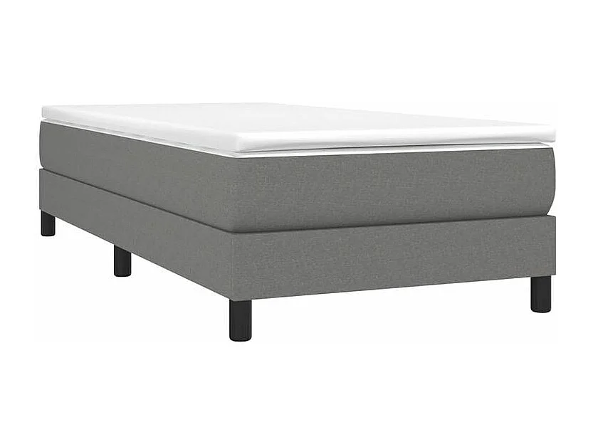 Sommier à lattes de lit avec matelas Gris foncé 90x200 Tissu
