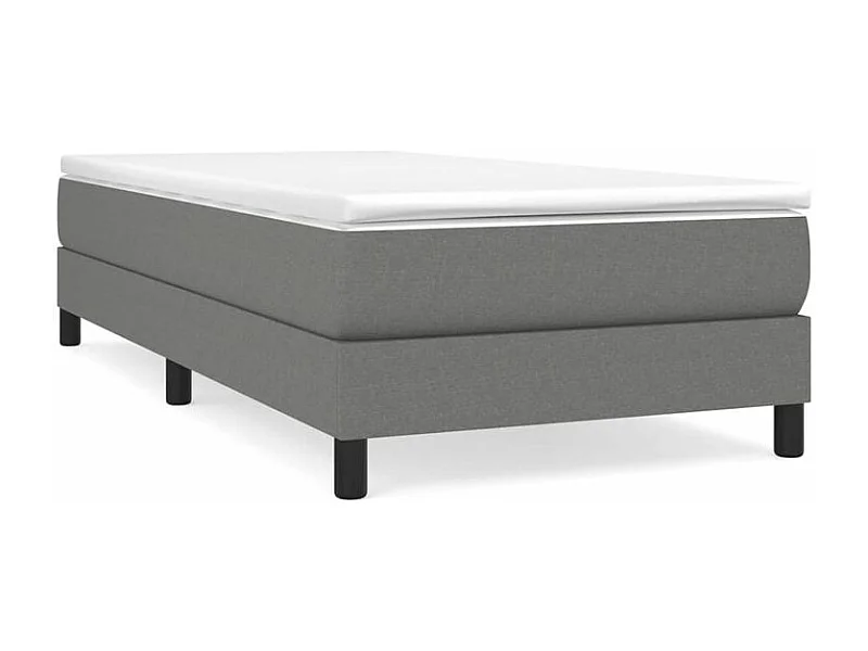 Sommier à lattes de lit avec matelas Gris foncé 90x200 Tissu