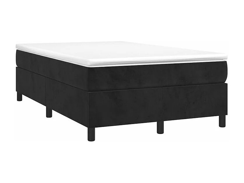 Sommier à lattes de lit avec matelas Noir 120x200 Velours