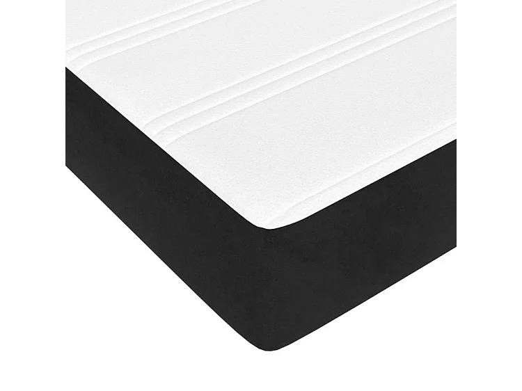 Sommier à lattes de lit avec matelas Noir 120x200 Velours