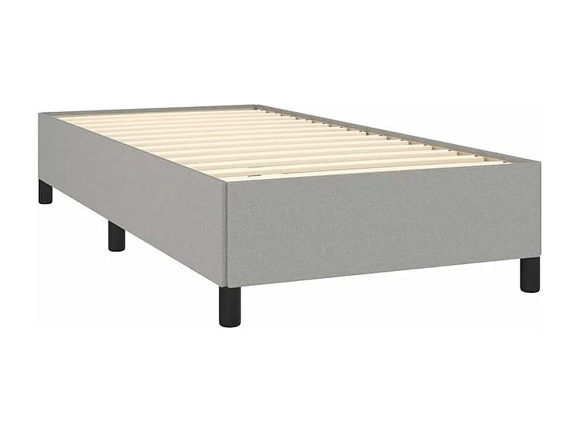 Sommier à lattes de lit et matelas Gris clair 90x190 Tissu