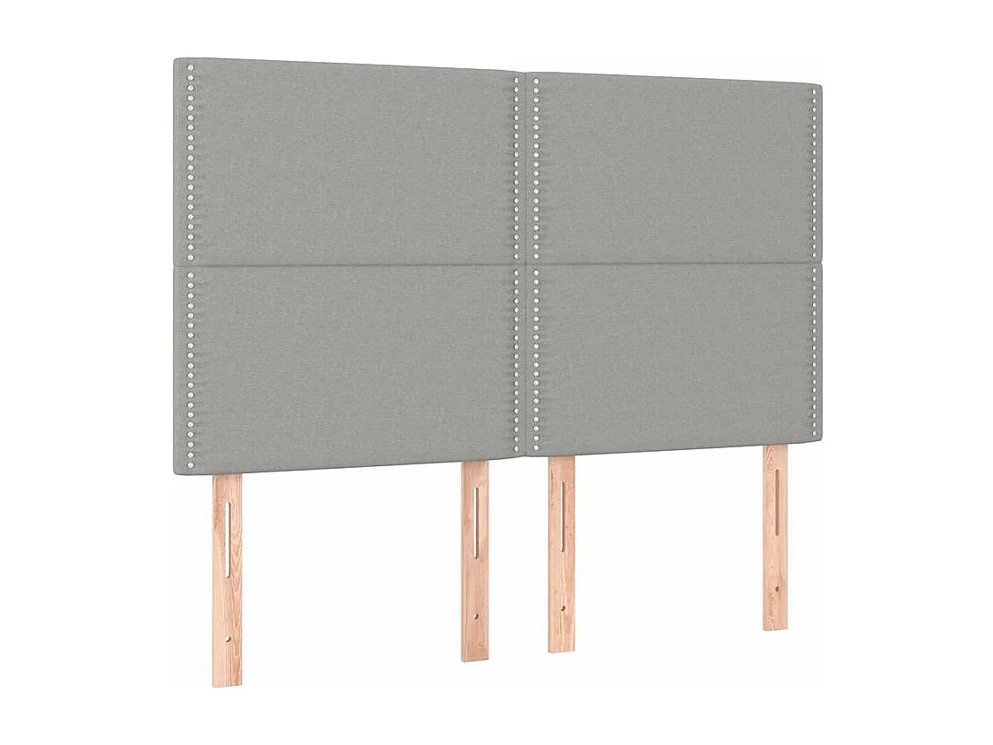 Sommier à lattes de lit avec matelas Gris clair 140x190 Tissu