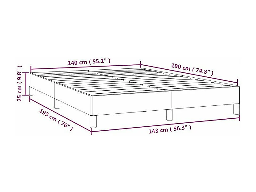 Cadre de lit Noir 140x190 Similicuir
