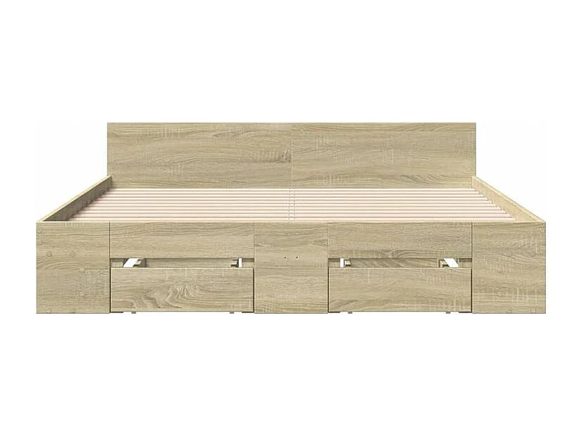 Cadre de lit et tiroirs chêne sonoma 120x200 bois ingénierie