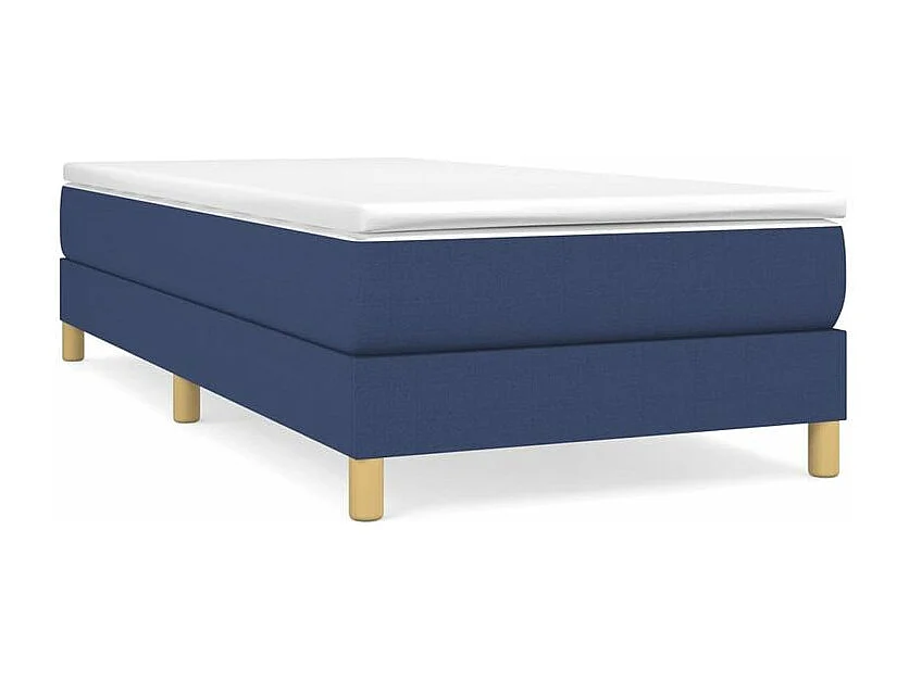 Sommier à lattes de lit avec matelas Bleu 100x200 Tissu