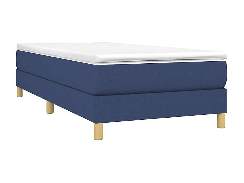 Sommier à lattes de lit avec matelas Bleu 100x200 Tissu