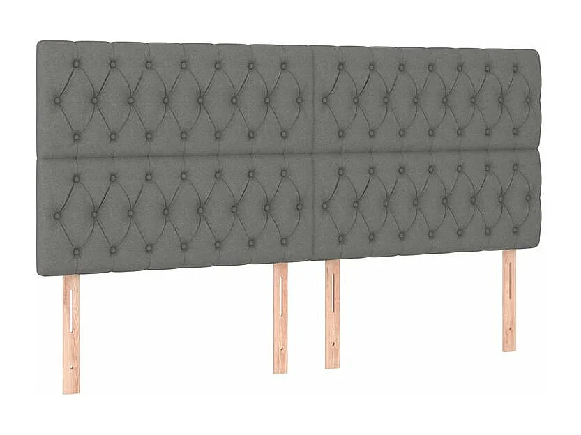 Sommier à lattes de lit avec matelas Gris foncé 200x200 Tissu