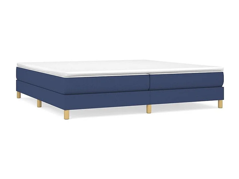 Sommier à lattes de lit avec matelas Bleu 200x200 Tissu