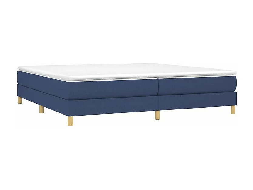 Sommier à lattes de lit avec matelas Bleu 200x200 Tissu