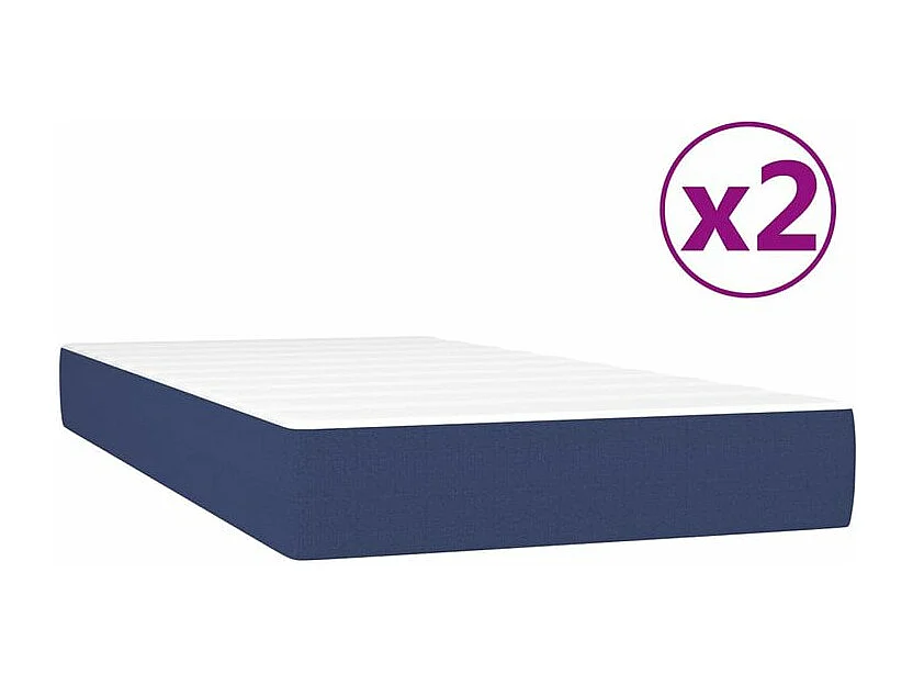 Sommier à lattes de lit avec matelas Bleu 200x200 Tissu