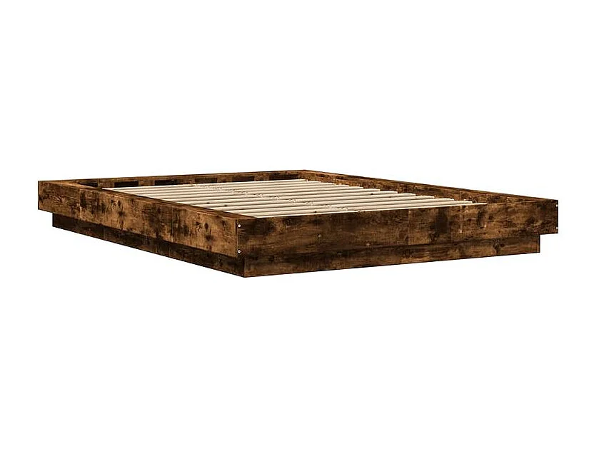 Cadre de lit chêne fumé 120x200 bois d'ingénierie