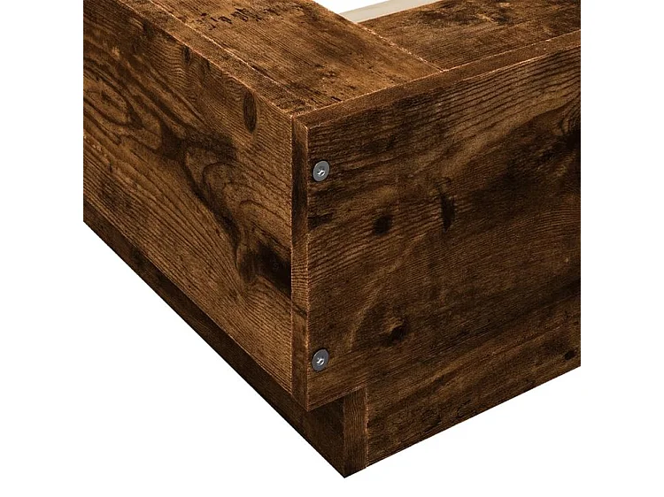 Cadre de lit chêne fumé 120x200 bois d'ingénierie