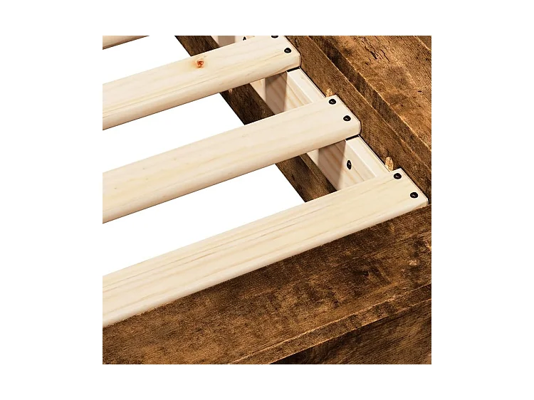 Cadre de lit chêne fumé 120x200 bois d'ingénierie