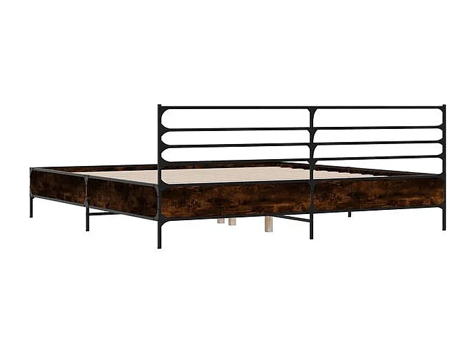 Cadre de lit chêne marron 140x200 bois d'ingénierie et métal