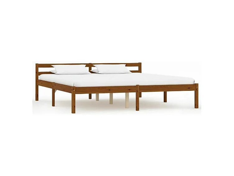 Lit adulte pin massif foncé Dorma 160x200