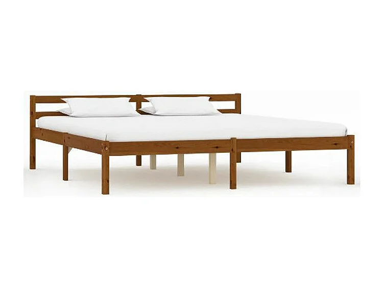 Lit adulte pin massif foncé Dorma 160x200