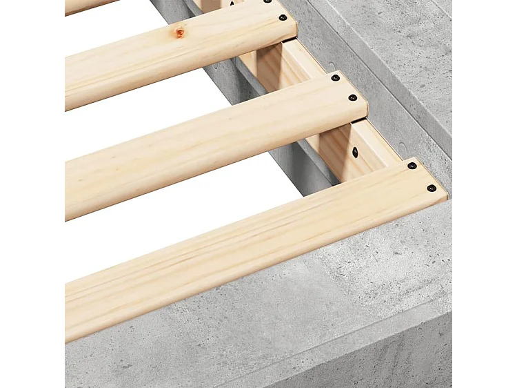 Cadre de lit gris béton 120x200 bois d'ingénierie