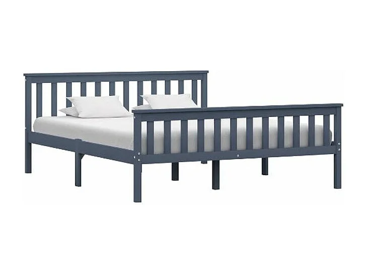 Lit adulte pin massif gris Karibou 160x200