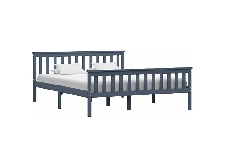 Lit adulte pin massif gris Karibou 160x200