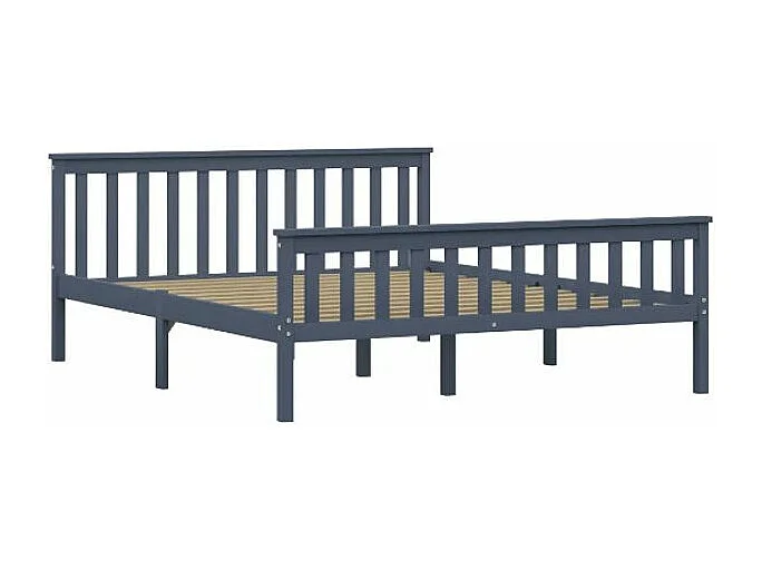 Lit adulte pin massif gris Karibou 160x200