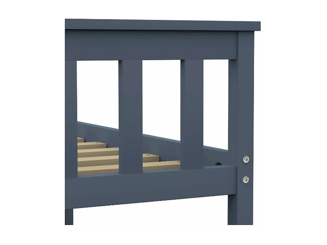 Lit adulte pin massif gris Karibou 160x200