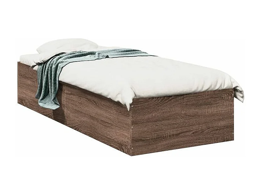 Cadre de lit chêne marron 90x190 bois d'ingénierie