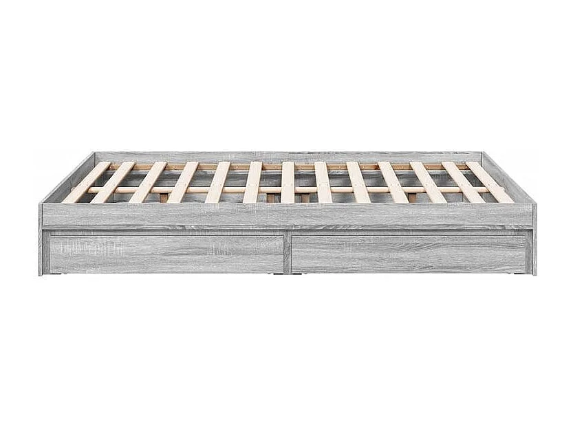 Cadre de lit et tiroirs sonoma gris 135x190 bois ingénierie
