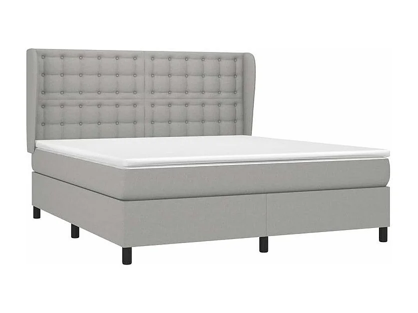 Sommier à lattes de lit avec matelas Gris clair 160x200 Tissu