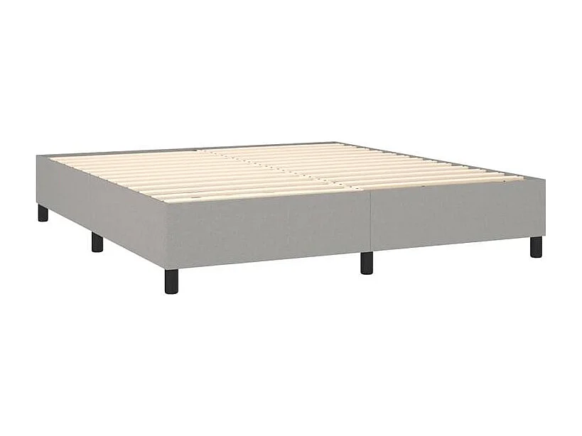 Sommier à lattes de lit avec matelas Gris clair 160x200 Tissu