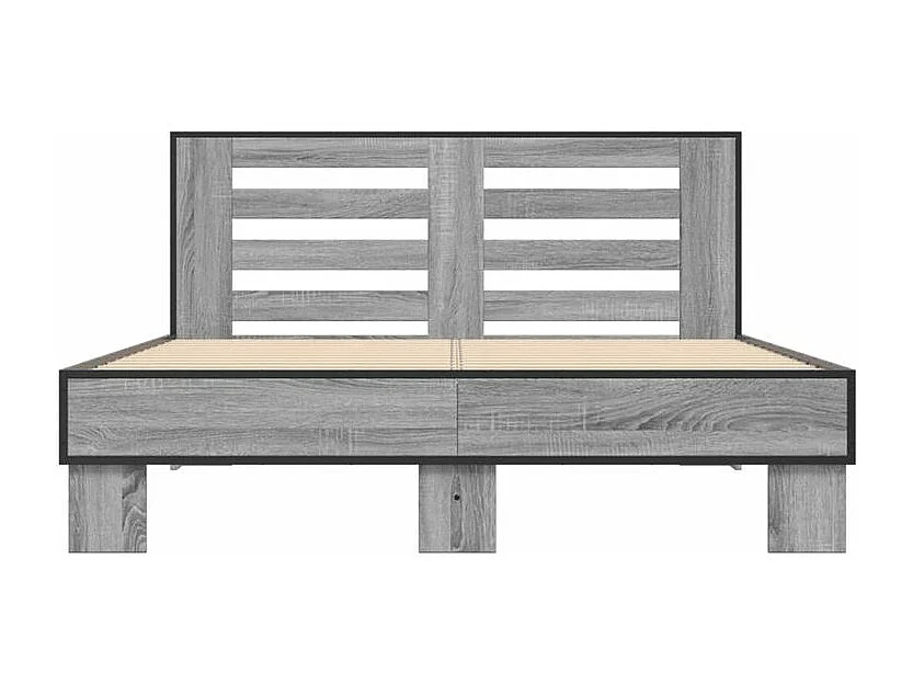 Cadre de lit sonoma gris 135x190 bois d'ingénierie et métal