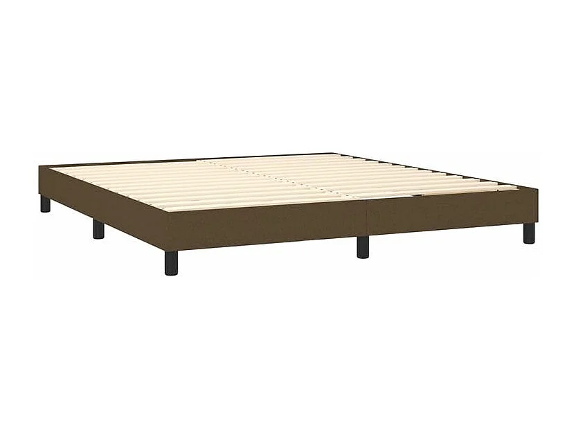 Sommier à lattes de lit matelas et LED Marron foncé 160x200