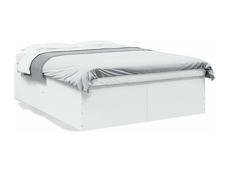 Cadre de lit blanc 150x200 bois d'ingénierie