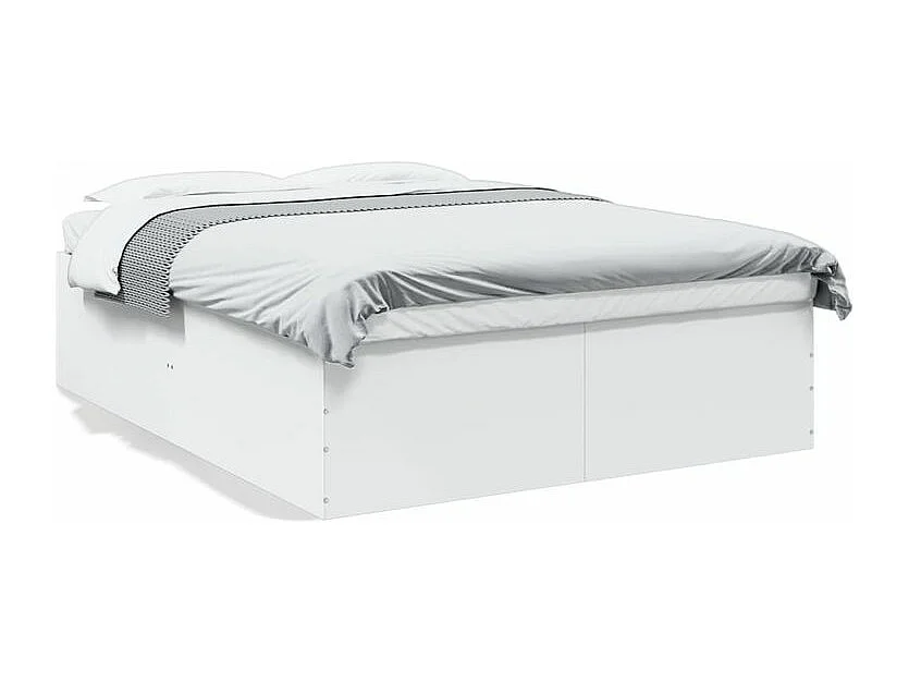 Cadre de lit blanc 150x200 bois d'ingénierie