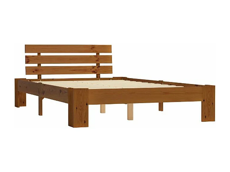 Lit adulte pin massif foncé Cozy 120x200