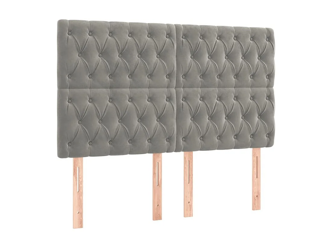 Sommier à lattes de lit et matelas Gris clair 160x200 Velours