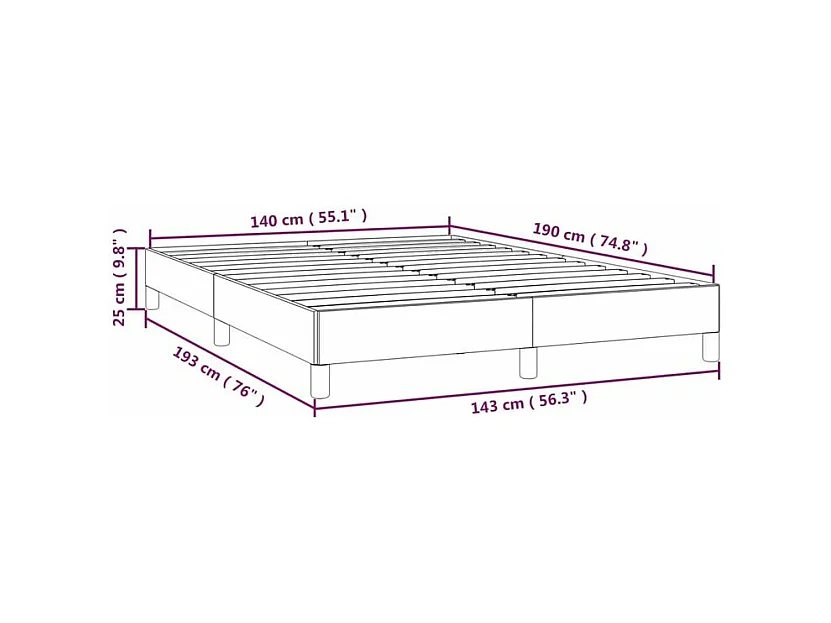 Bedframe kunstleer grijs 140x190 cm