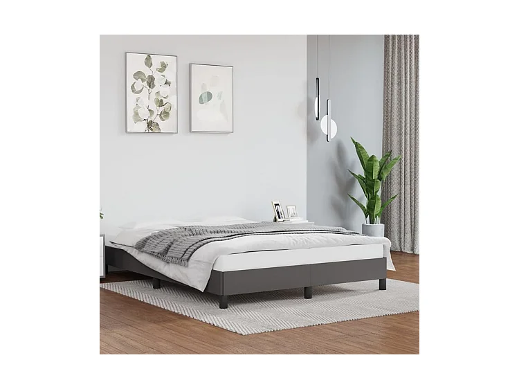 Bedframe kunstleer grijs 140x190 cm