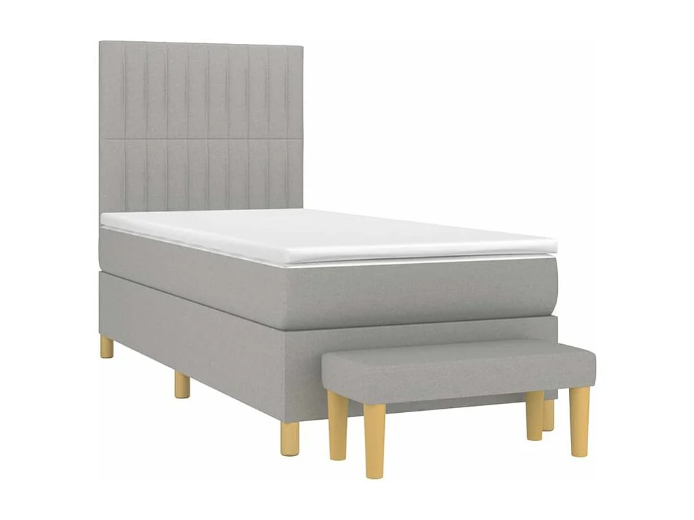 Sommier à lattes de lit avec matelas Gris clair 80x200 Tissu