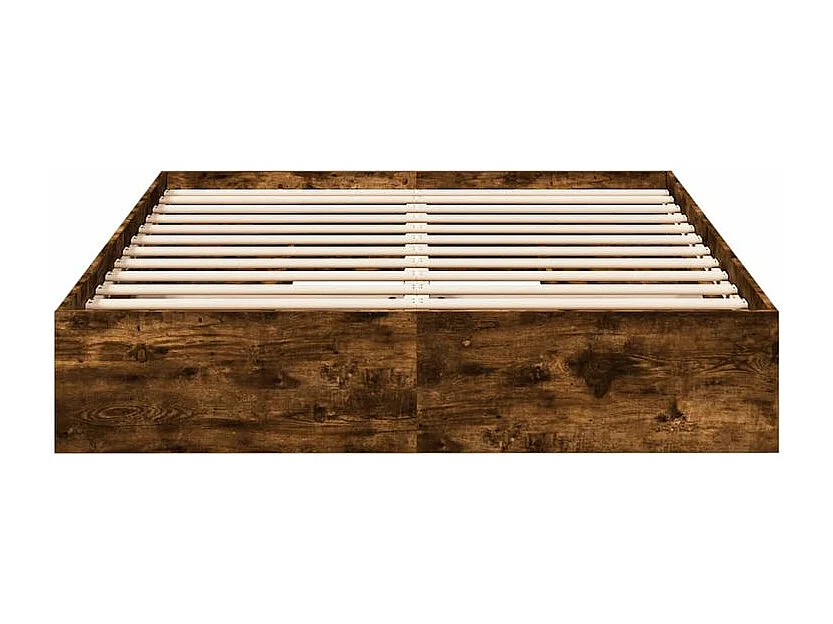 Cadre de lit à tiroirs chêne fumé 160x200 bois d'ingénierie