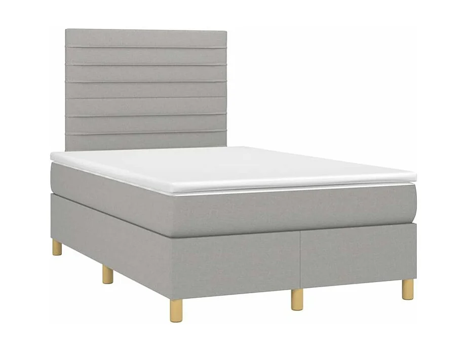 Sommier à lattes de lit avec matelas Gris clair 120x200 Tissu