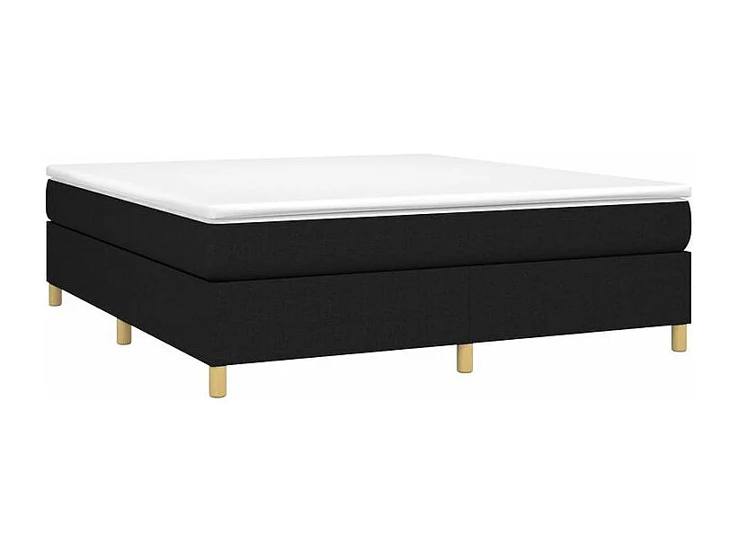 Sommier à lattes de lit avec matelas Noir 160x200 Tissu