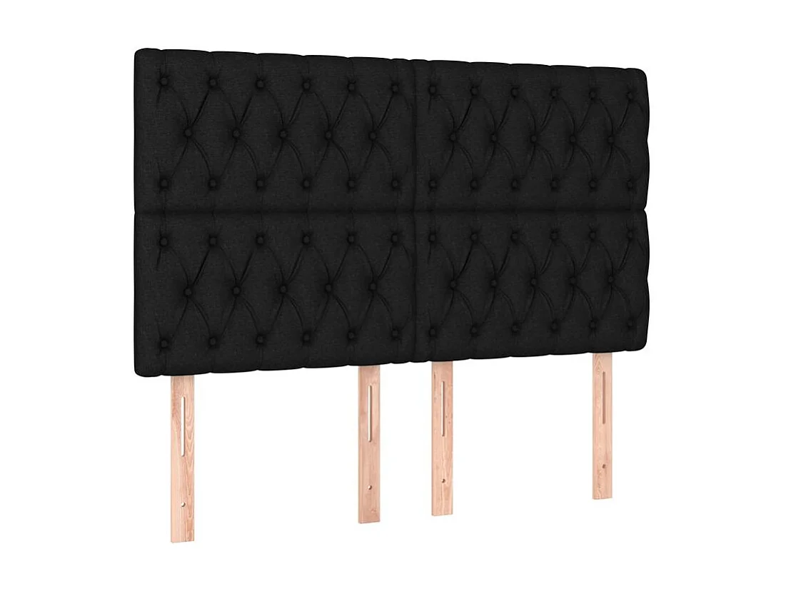 Sommier à lattes de lit avec matelas Noir 160x200 Tissu